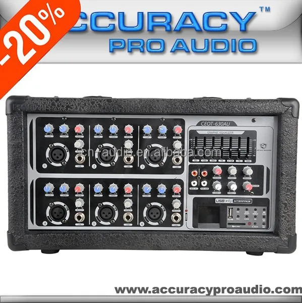 Accuracy Pro Audio CEOT-630AU 6-Channel Power Mixer Amplifier Audio Sound Equipment Professional audio amplifier