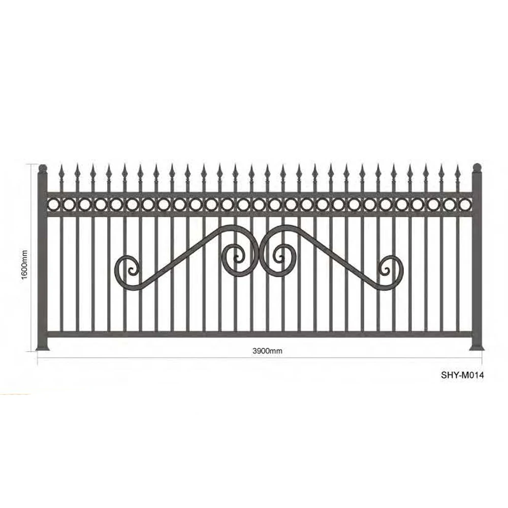 Beautiful iron fence design with gold color / wrought iron fence
