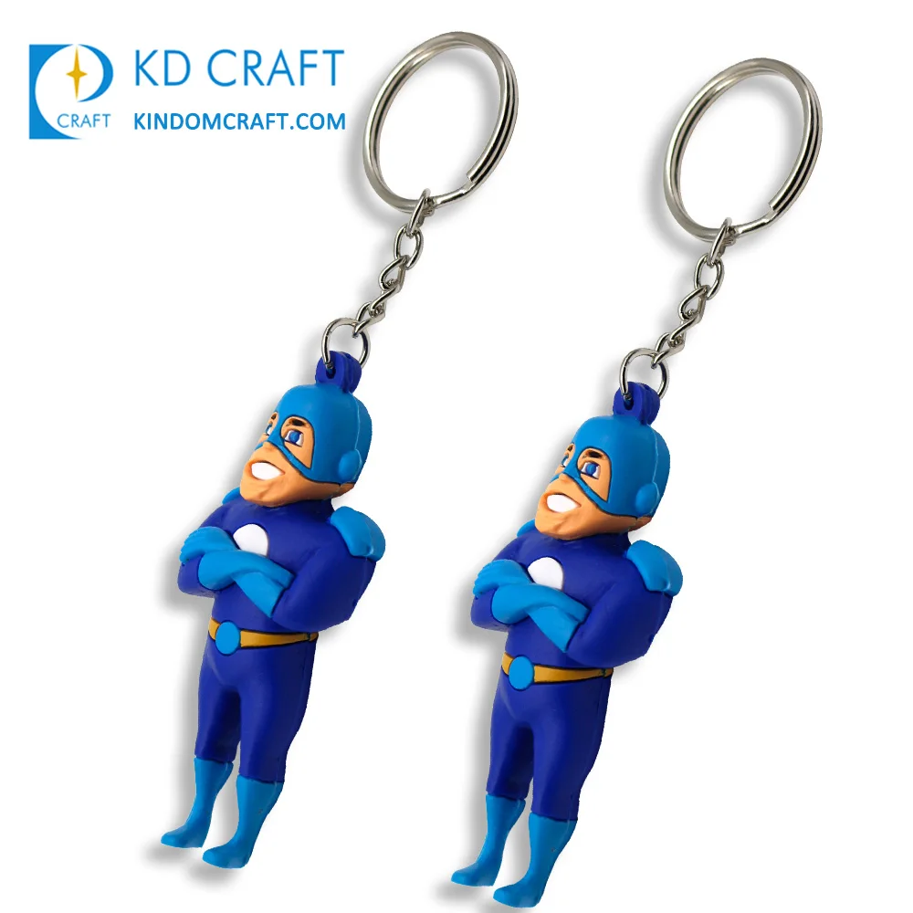 Pretty decorative custom rubber soft pvc lovely 3D cartoon character toy keychain for kids