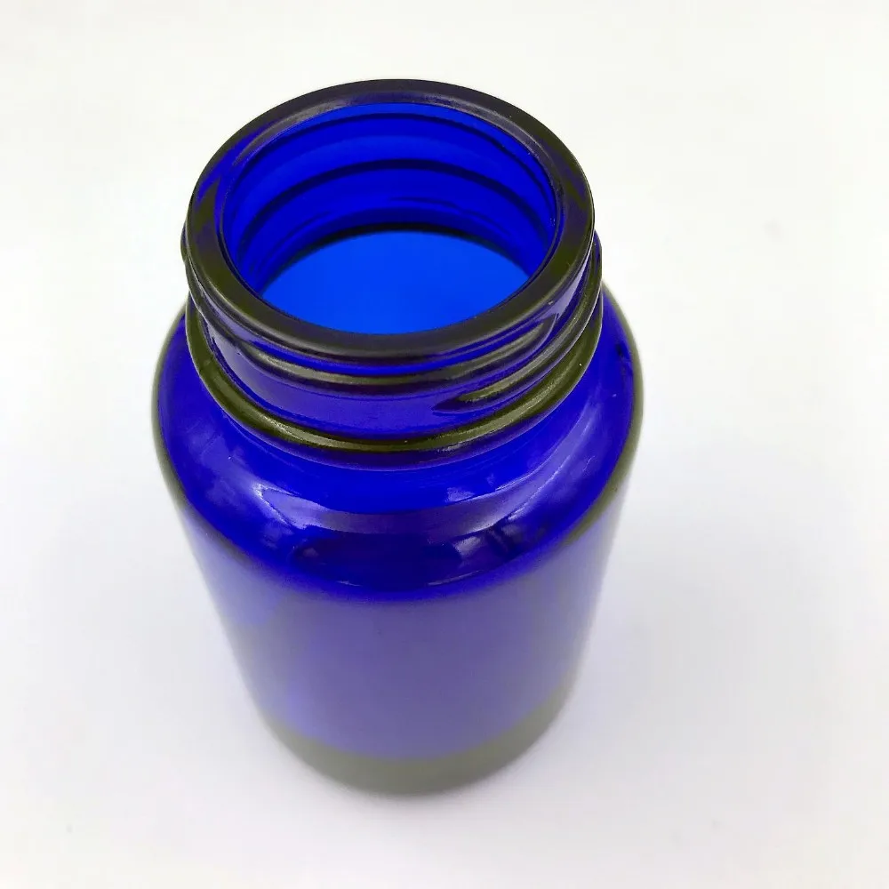 Medical wide mouth  glass bottle, amber, blue or green glass bottle