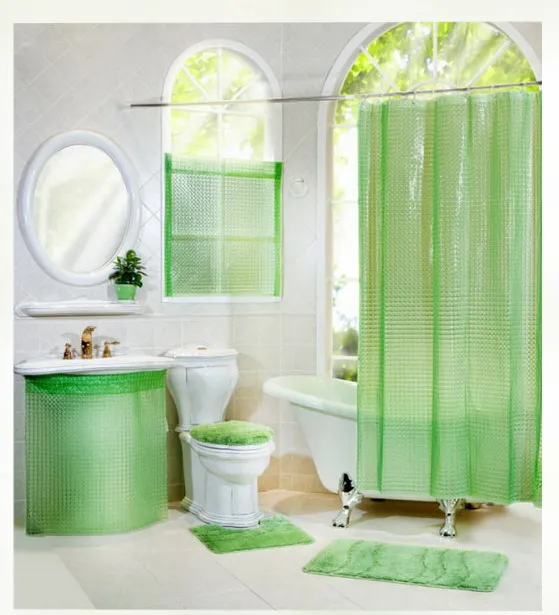 20 шт. набор для ванной комнаты: 3d-занавеска душа оконная занавеска юбка раковины Экологически чистая Водонепроницаемая Антибактериальная