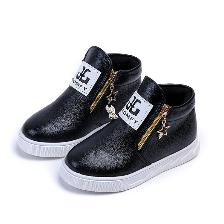 Kids Winter Fashion Child Leather Snow Boots for Girls Boys Warm Martin Boots Shoes Casual Plush Child Baby Toddler Shoes