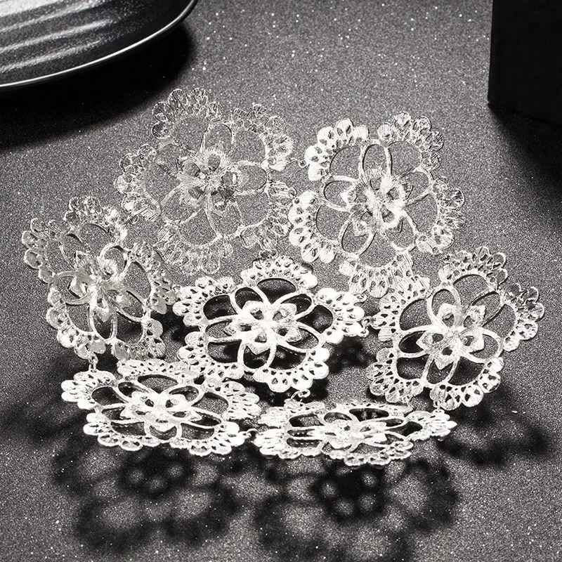 Vintage Silver Prom Pageant Round Crowns Rhinestone Flower Bridal Hair Jewelry Bridal Headpiece Tiara Wedding Hair Accessories