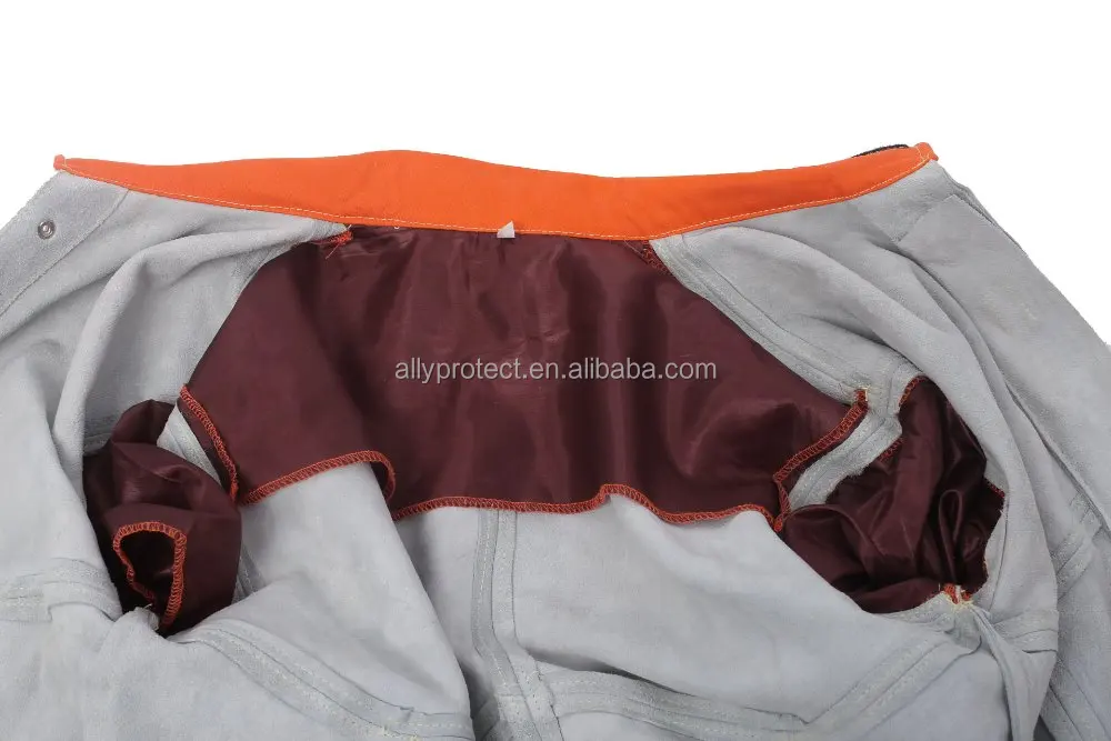
AP-3130 CE certificate heavy duty leather welding jacket of heat resistant man jacket for workwear 