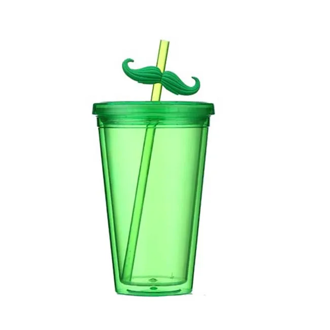 Customized Plastic Tumbler Acrylic Cup With Lid Double Wall