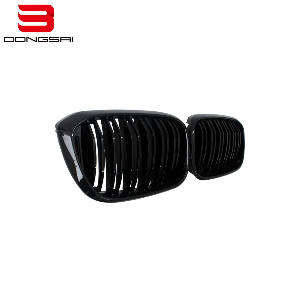 ABS Dual Slat Gloss Black Car Front Kidney Bumper Center Grille Grill for BMW X3 G01 X3M F97 2018+