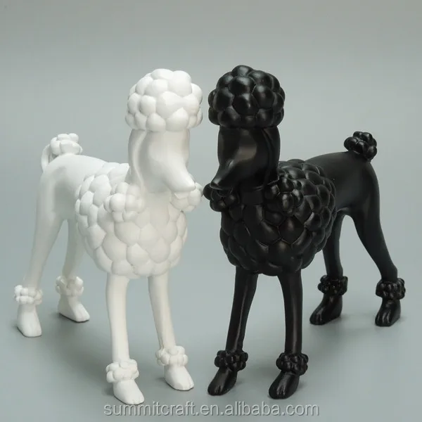 Custom resin standing poodle statue small dog figurine
