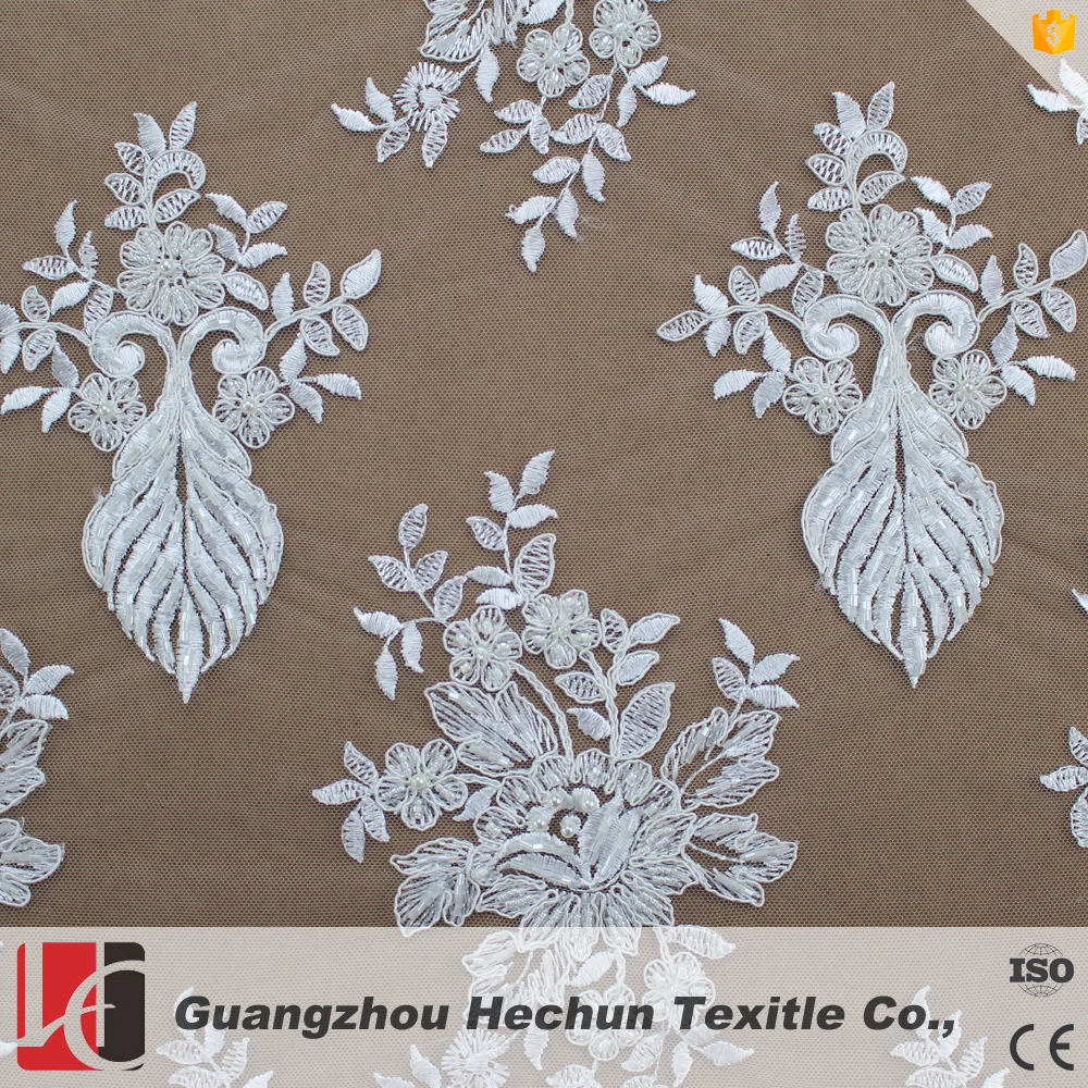 HC-0600 Hechun распродажа, черная вышитая Проводная кружевная ткань