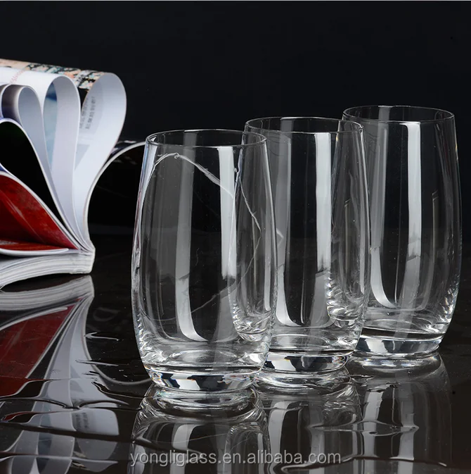 Lead free high quality clear drinking glass whisky cups, custom water glass cups