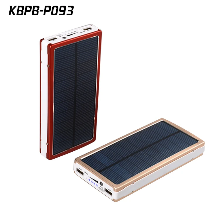 Metal 20000mAh Solar Charger LED Flashlight for Outdoor Travel Camping Emergency