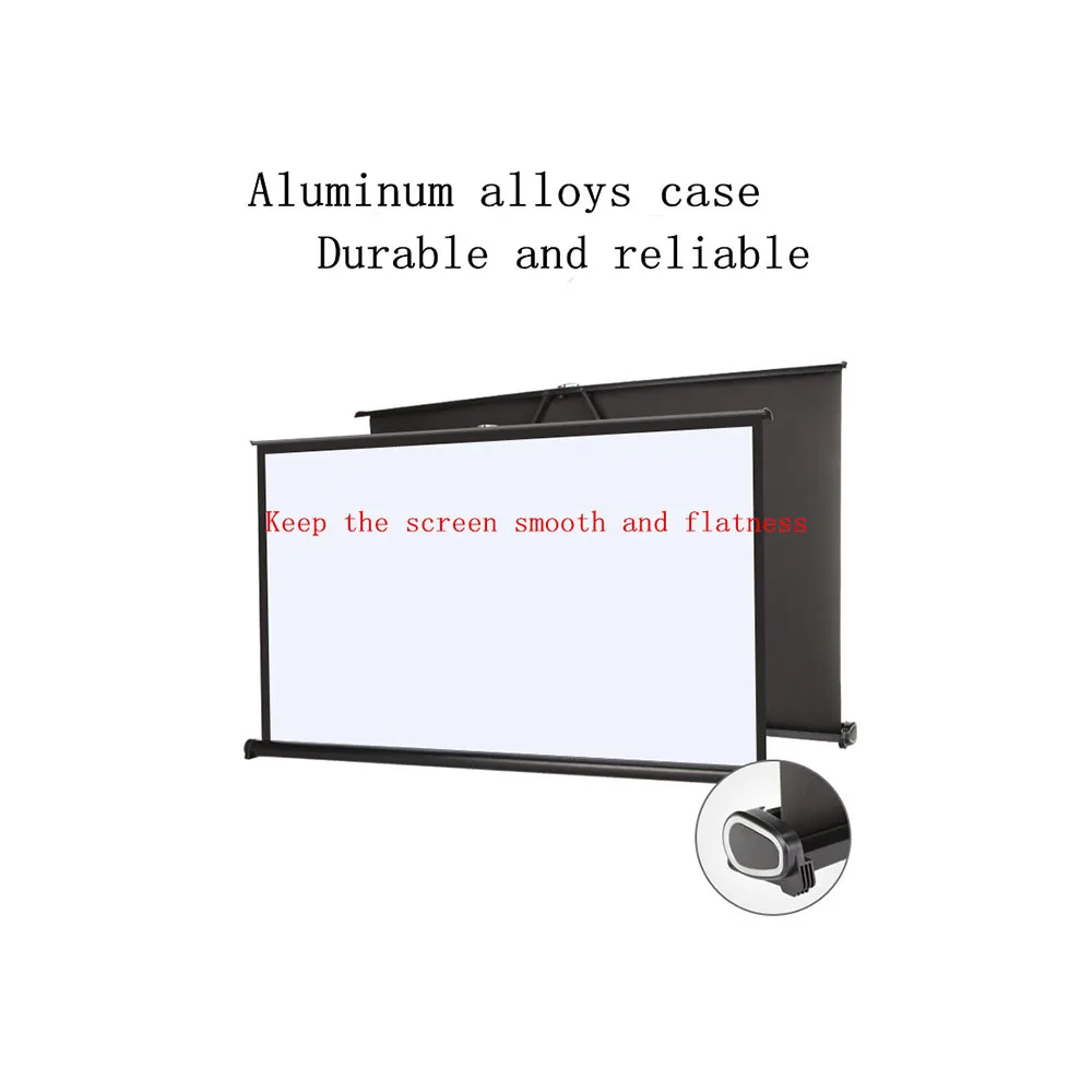 Factory direct selling 40 inch mini portable foldable mobile table projection screen /desktop projection screen