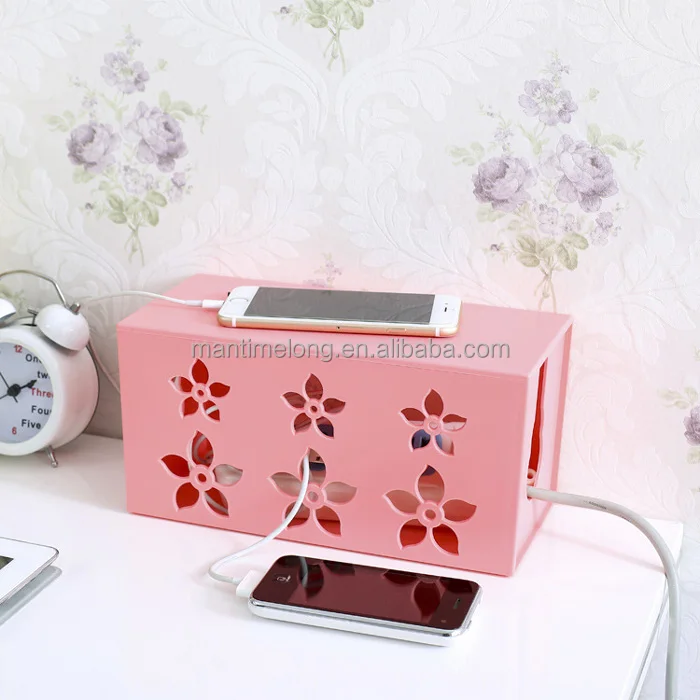 Hollow Flower Cable Box Electrical Outlet Power Strip Wire Cord Organiser Storage Box Tidy Device Cable Tidy Box