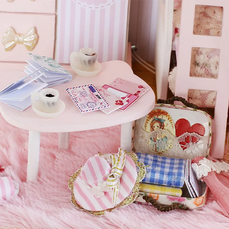 IIECREATE With Light And Music 3D Wooden Dollhouse Furniture Set Kit Dollhouse DIY