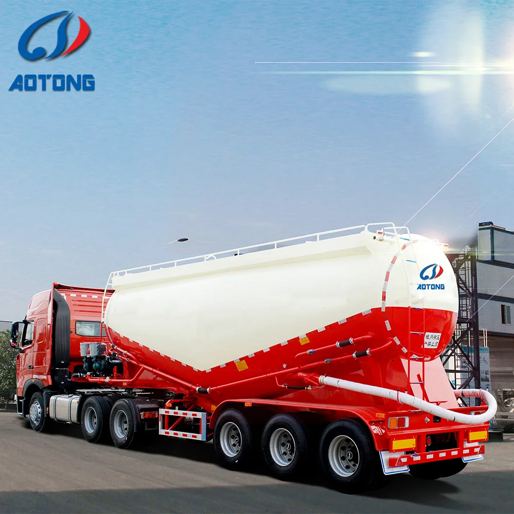 low price 3 Axles 60 Tons Powder Material Carrier Mobile Road Tanker 50CBM Dry Bulk Cement Tank Truck Trailer