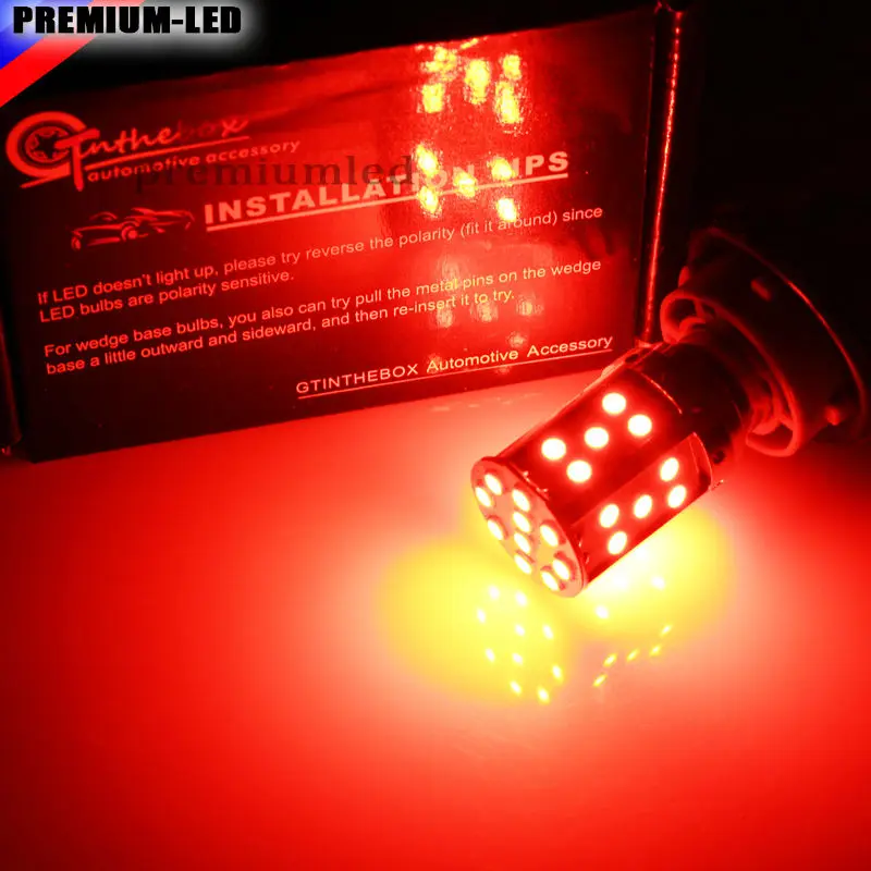 Error Free Brilliant Red 3030 SMD 1156 7506 P21W BA15S 21W LED Bulbs For Tail Lights, Brake Lights
