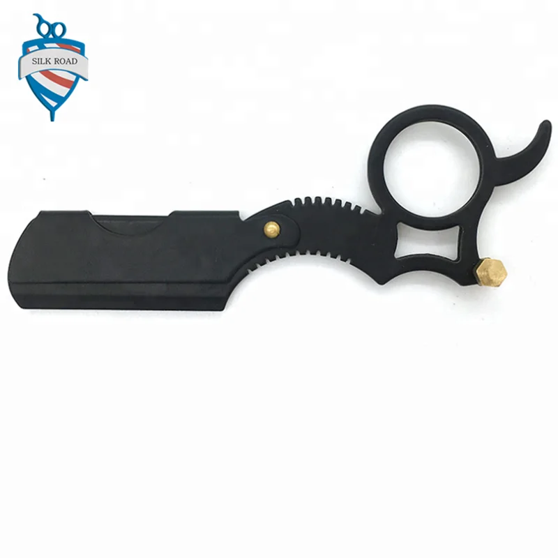 New professional double finger straight shaving razor with ring