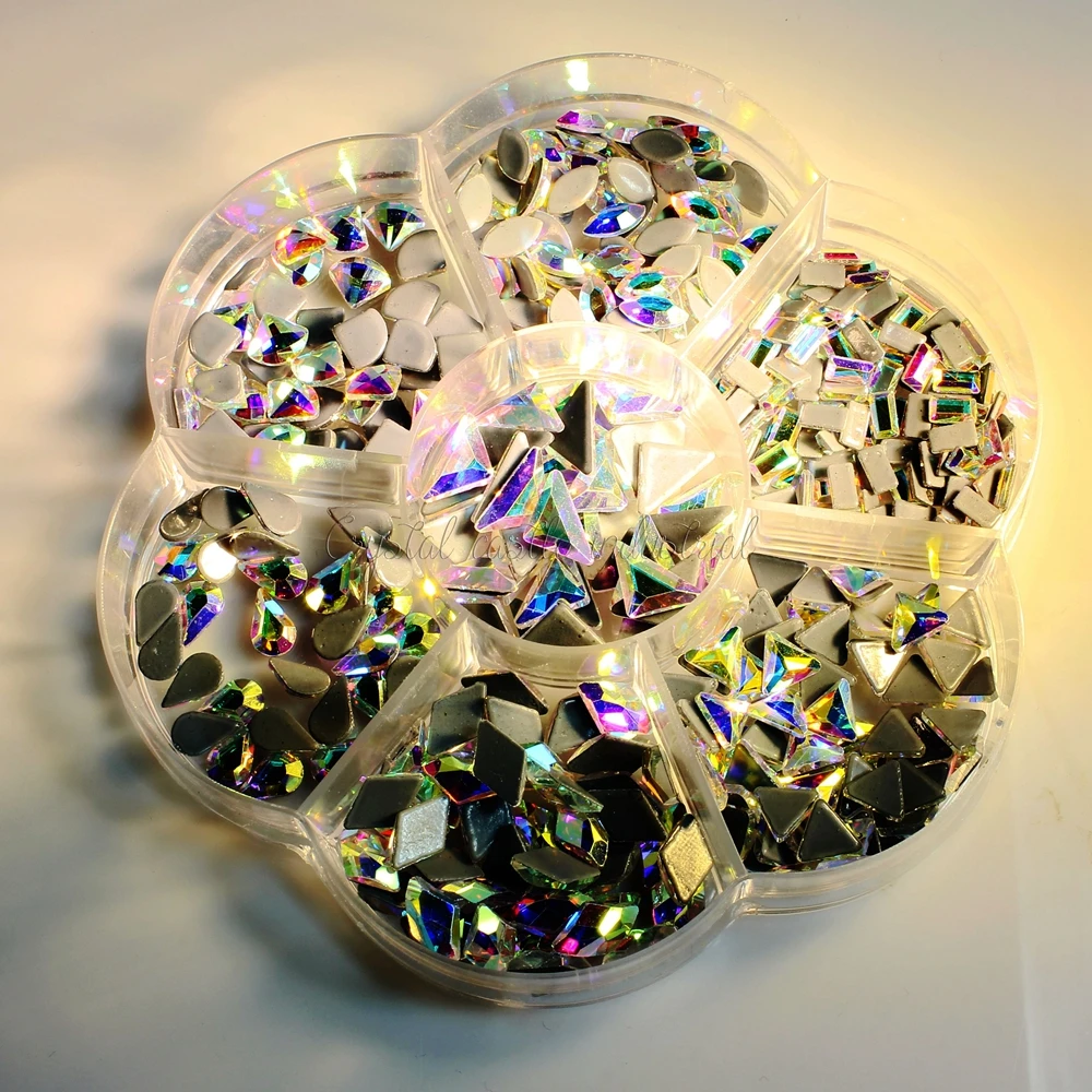 Crystal Castle bulk sale 2856 skull glass crystal ab hotfix strass nail crystals rhinestones flat back