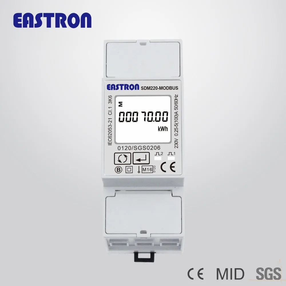 SDM220-Modbus MID Certified Single Phase DIN Rail Energy Meter 2P kWh meter,DIN-Rail Modbus Energy Meters