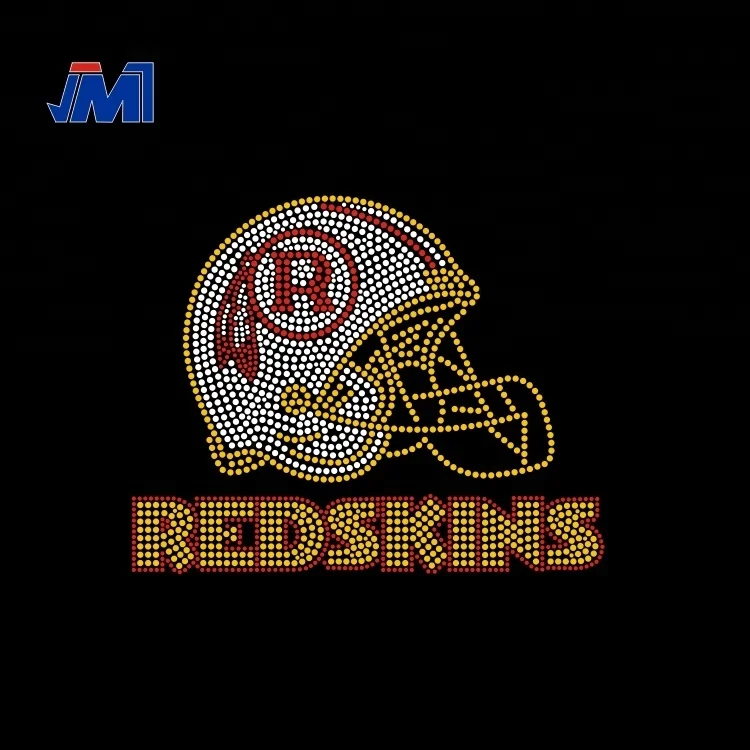 Sparkle REDSKINS with helmet rhinestones iron on transfer