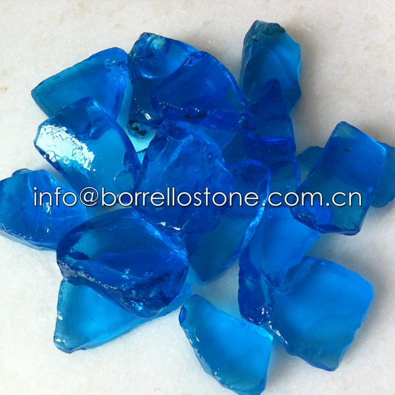 Crushed large glass rock for garden