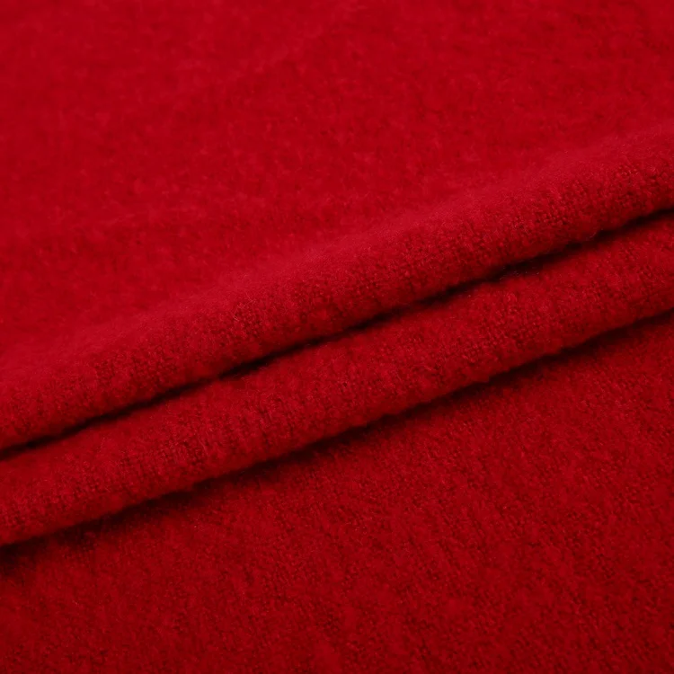  Latest Design Red Blanket Loop Yarn Indian Woman Knitted Scarf Cape Shawl Poncho