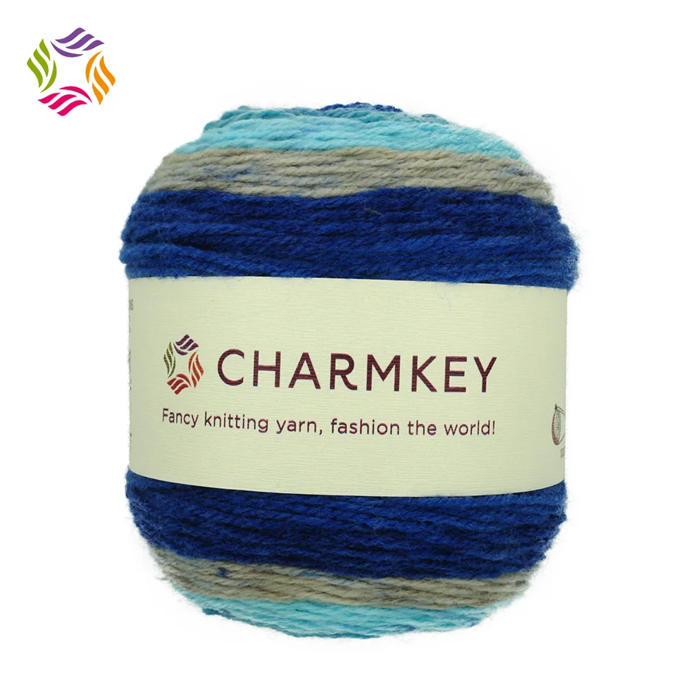 2017 multi-coloured cake yarn idael acrylic wool yarn a good-value fancy knitting yarn for women