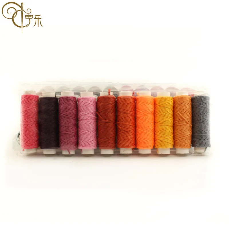 AA Grade 0.8mm Hand-sewn 100% Polyester Braid Flat Waxed High Strength Polyester Sewing Thread For Leather Works