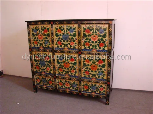 tibetan wooden furniture hand painted cabinet