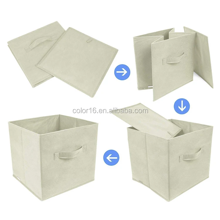 reusable storage box foldable cloth organizer storage  bin  multifunction non-woven Drawer Basket Clothes Storage cube kit