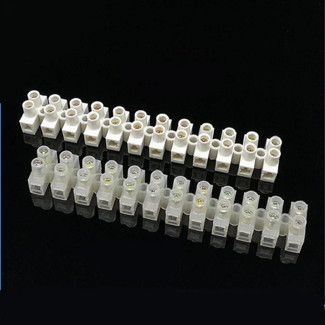 12 Way 380V 450V Terminal Strip Block 3A 6A 10A 15A 30A 60A Pack Of 10Pcs