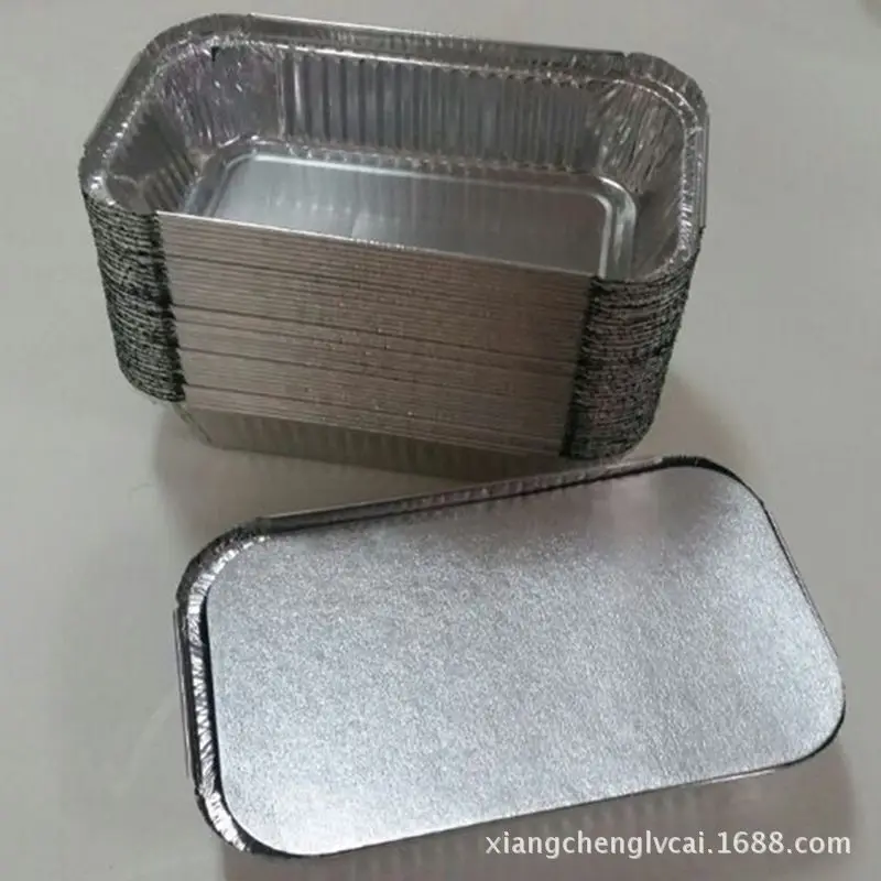 
Rectangle disposable airline food service aluminum foil container with lid 