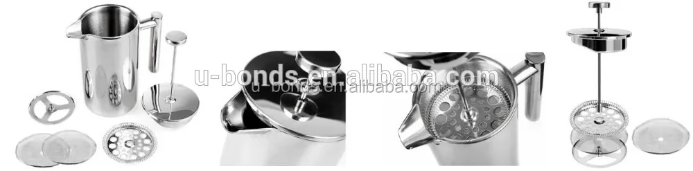 Нержавеющая сталь двойной стены чай кофе Френч-пресс для приготовления кофе