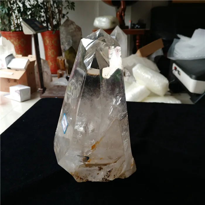 Natural rock quartz crystal wands clear crystal engraved points prism