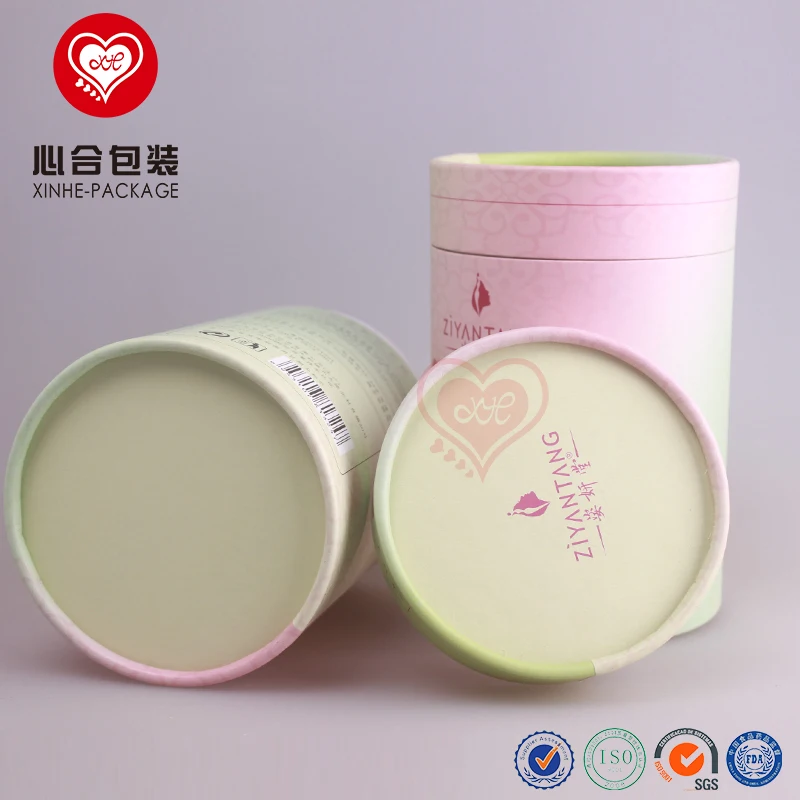 cylindrical printed cardboard tissue box/custom recycled paper material holder/round tissue paper box holder