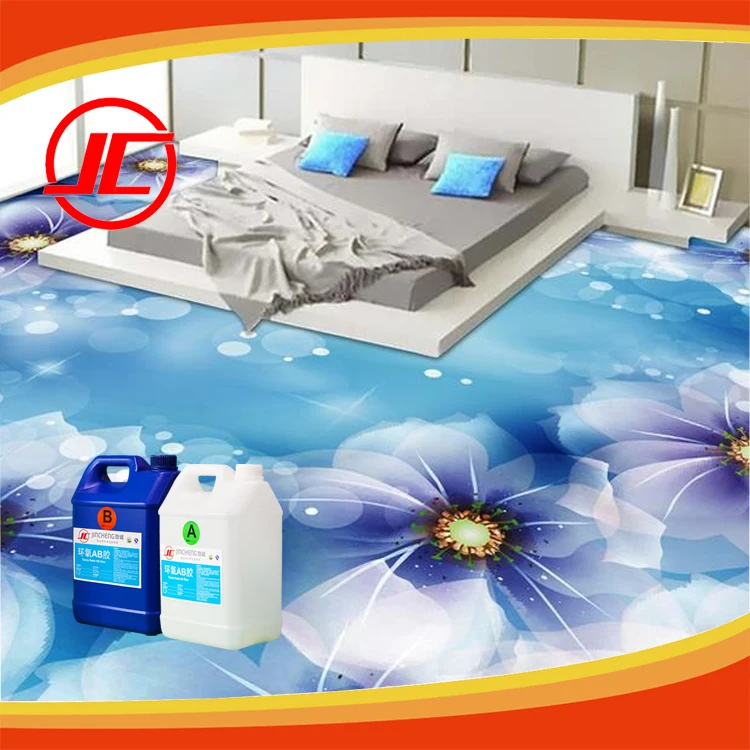 Unique Glass No Ripple 3D PVC Floor Epoxy Resin For Home,Mall