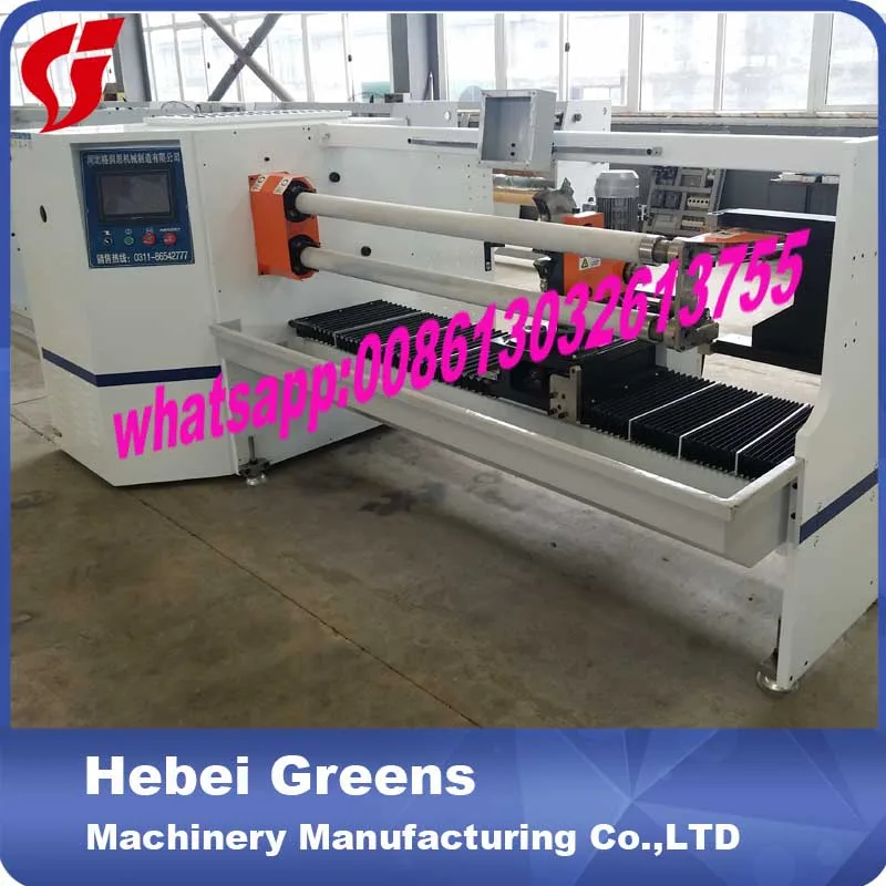 Best quality Servo control double shaft auto paper roll cutting machine for adhesive tape, bopp tape, masking tape