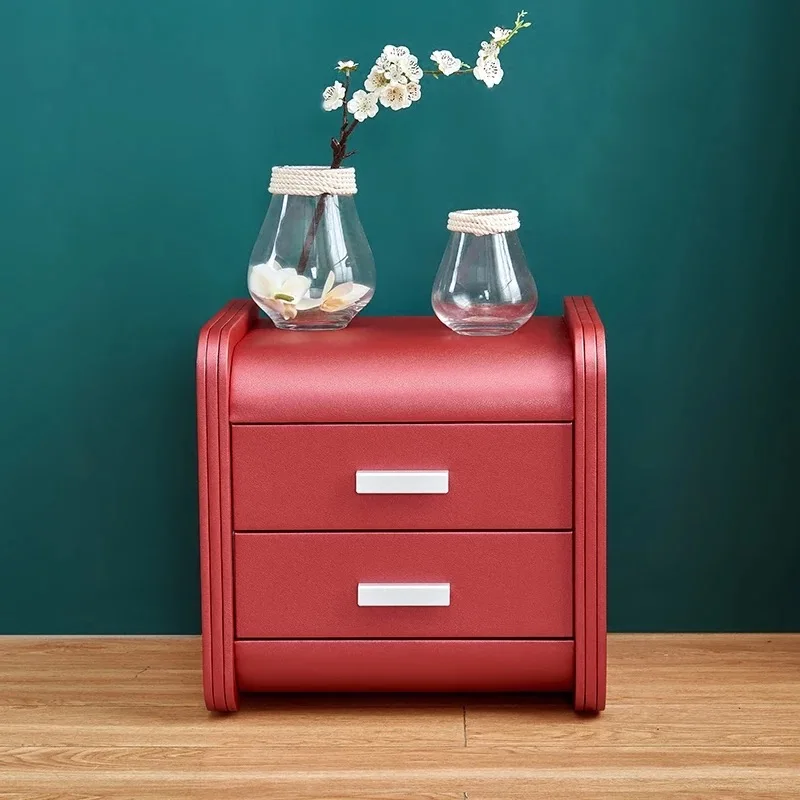 Черно-белый прикроватный столик из искусственной кожи, ночная подставка для мебели для спальни