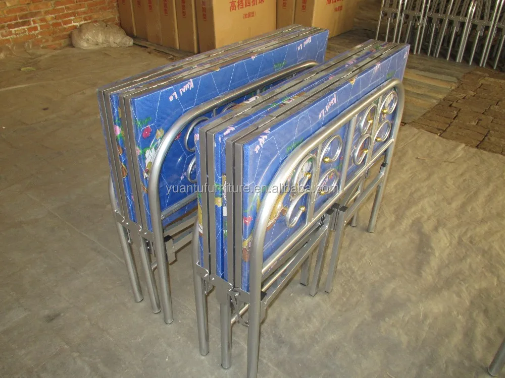 cheap price single metal wood folding bed