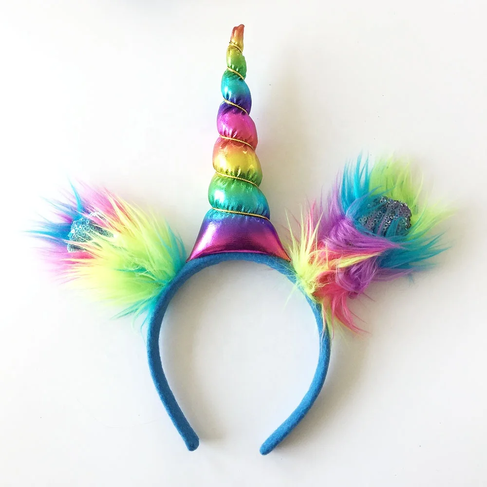 Wholesale  rainbow unicorn headband plush