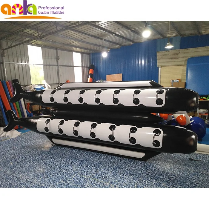 10 person dolphin shape inflatable water banana boat / floating water toy for swimming pool