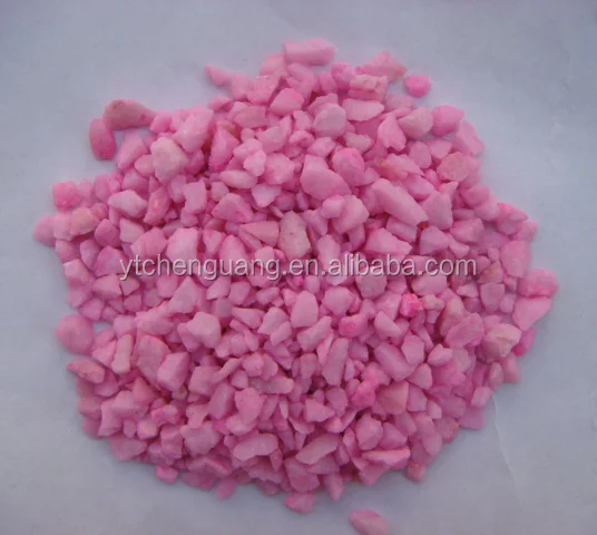 hot sale pink color stone aggregate crushed colored marble chips