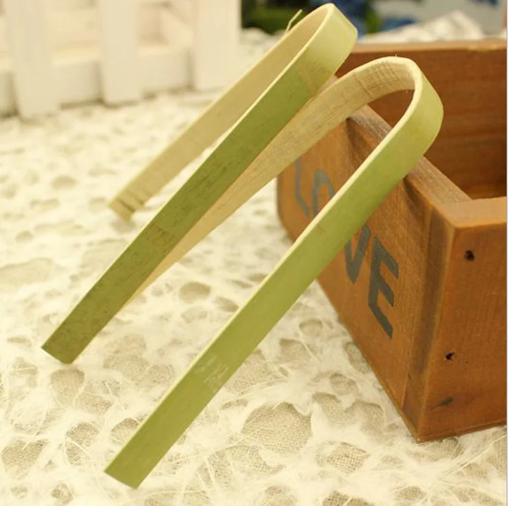 Natural bamboo green BBQ skin food tong