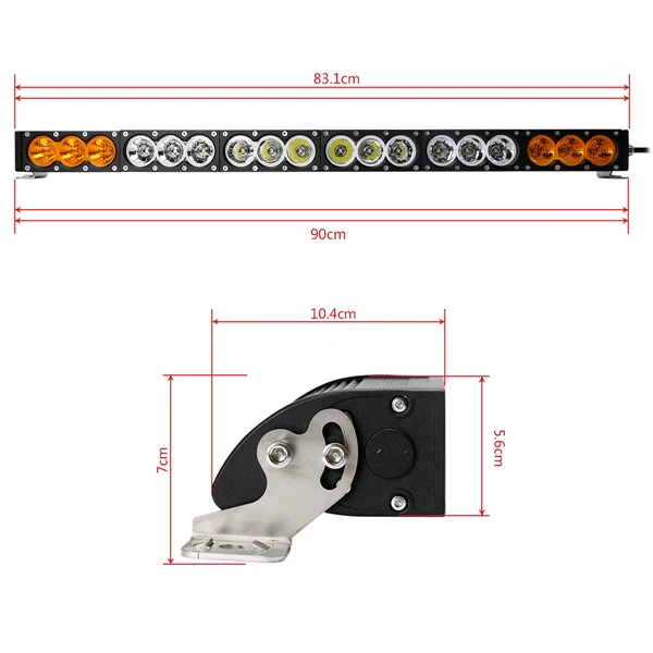 32inch 180W Single Row amber Led offroad Light Bar for truck SUV