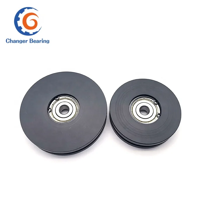 Customized Nylon or POM plastic pulley wheels with bearings as per your drawing