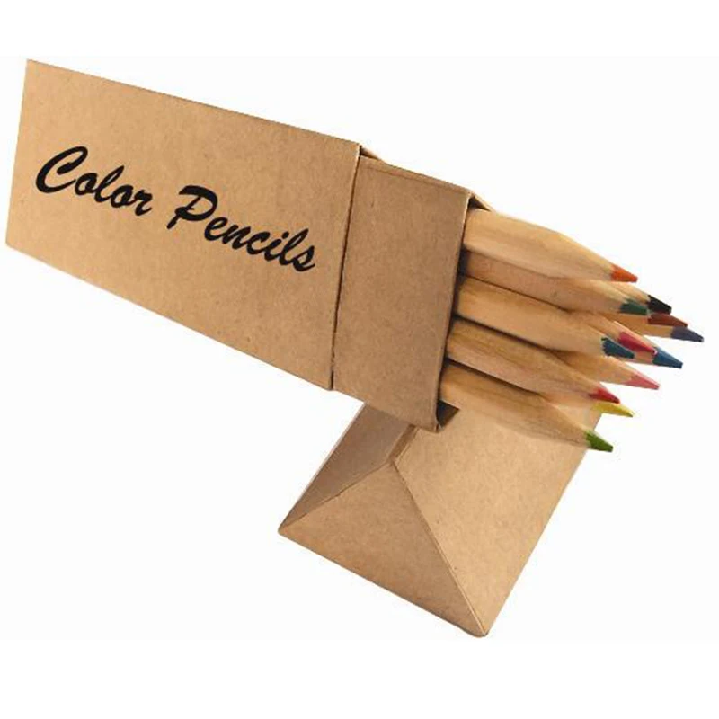 Triangular paper tube  packed color pencil with customized design