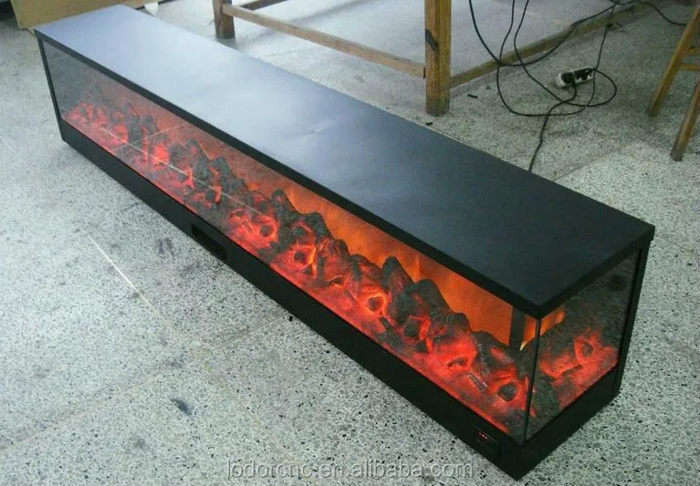 double sided modern flame Embedded electric fireplace