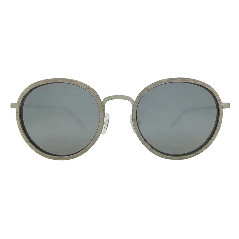 Round Shape Natural Color Handmade Wooden Polarized Sunglasses For Women Men 0171L