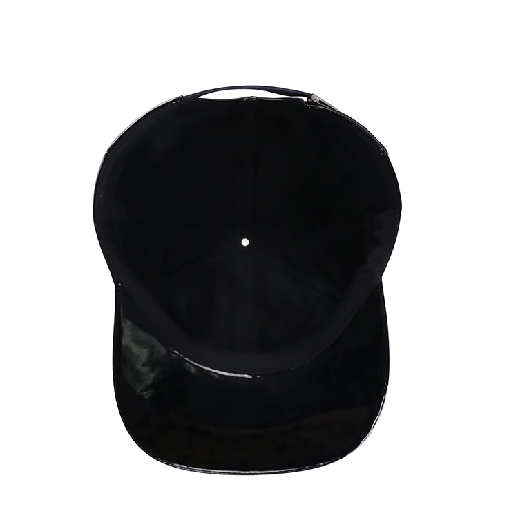 Hip Hop Caps For Men Black New Style Fashion Design Black Leather  Snapback Hat Wholesale Black Patent Leather Snapback Cap