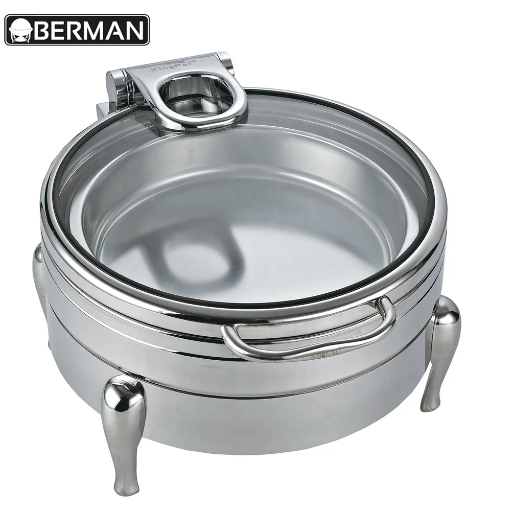 Commercial kitchen equipment dwg insulated food warmer casserole restaurant buffet server used double chafing dish set for sale