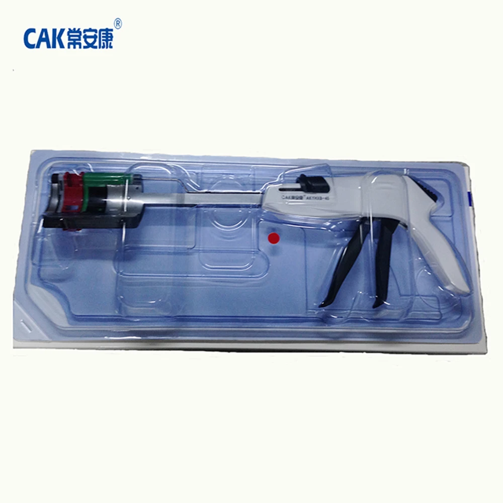 
Radiation sterilized curved cutter stapler for colon resection 